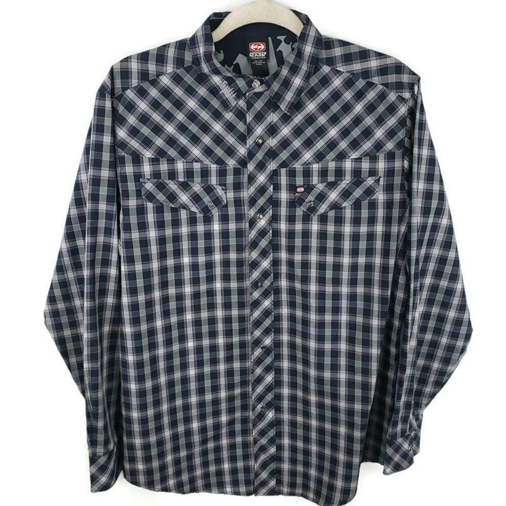 SPLIT‎ Plaid Men's Button Down Casual Shirt Size M
